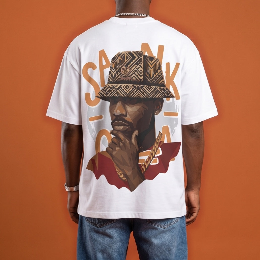 Blackness Sankofa King Tee - Blanc
