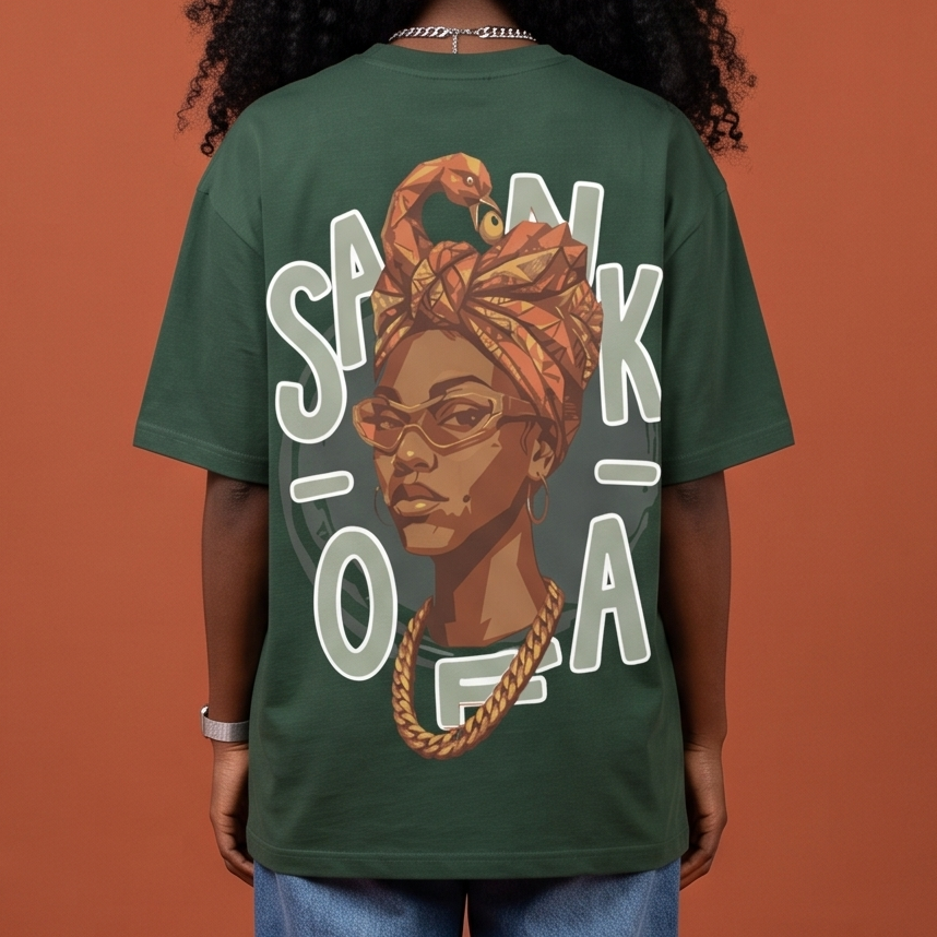 Blackness Sankofa Queen Tee - Vert