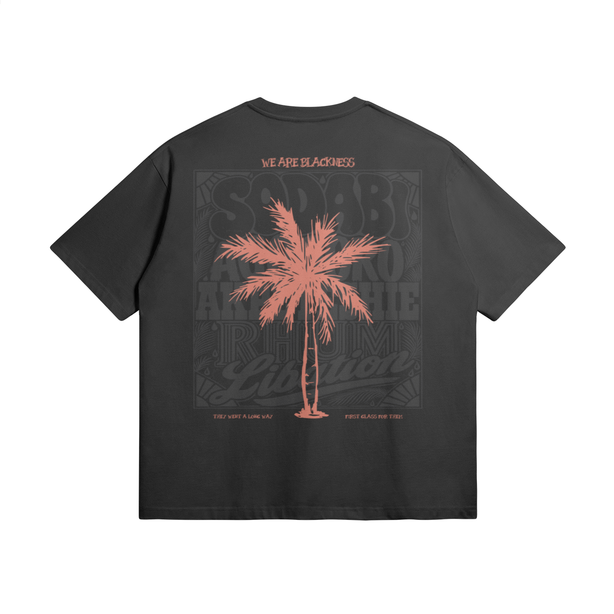 Blackness Libation Tee, black — flat lay, back print