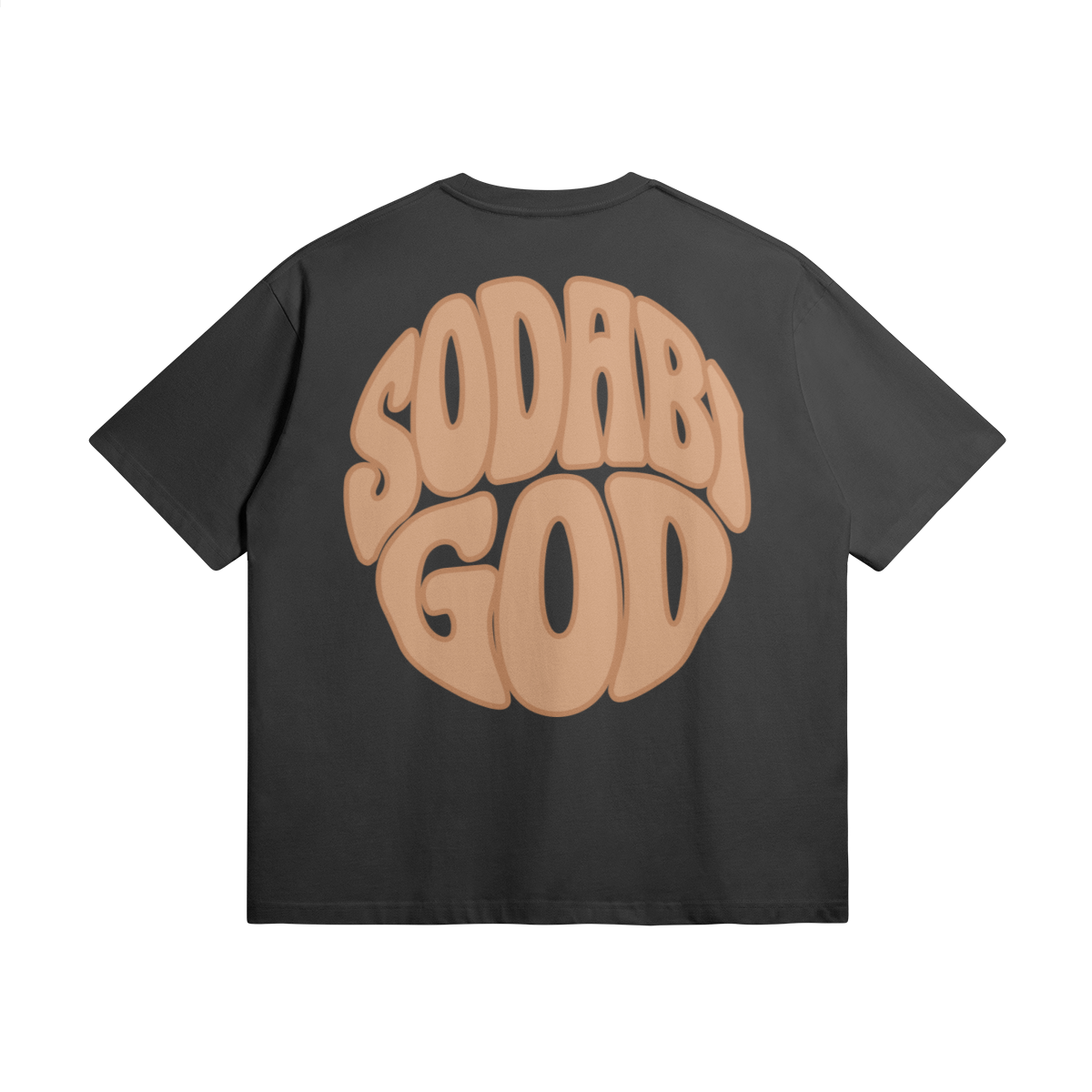 Blackness Sodabi Tee, black — flat lay, back print