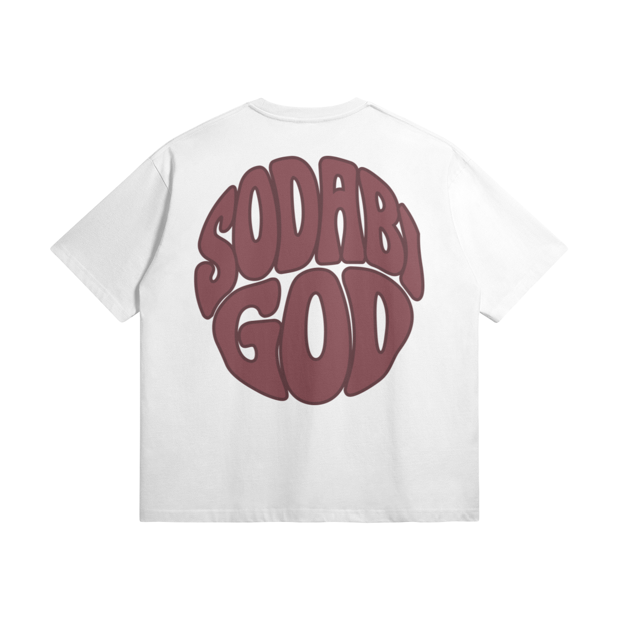Blackness Sodabi Tee, white — flat lay, back view